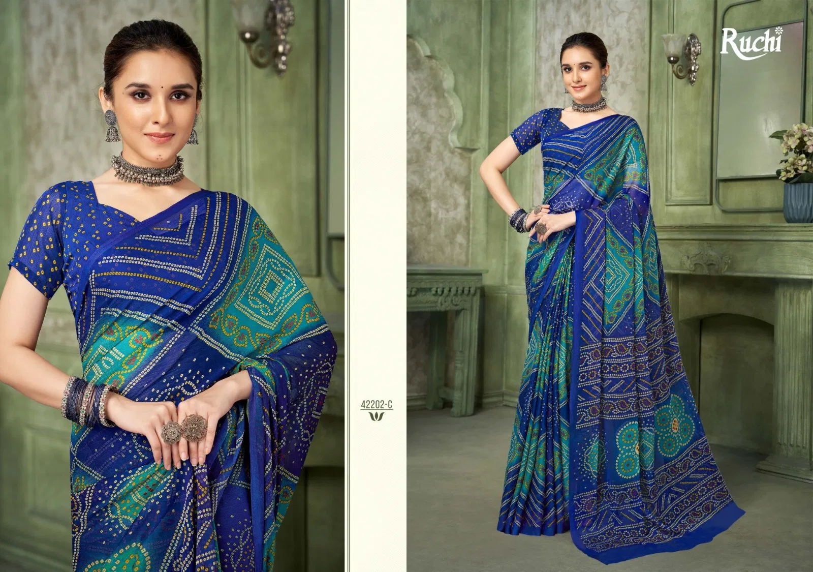 Star Chiffon Vol 193 By Ruchi Chiffon Saree Wholesale In India